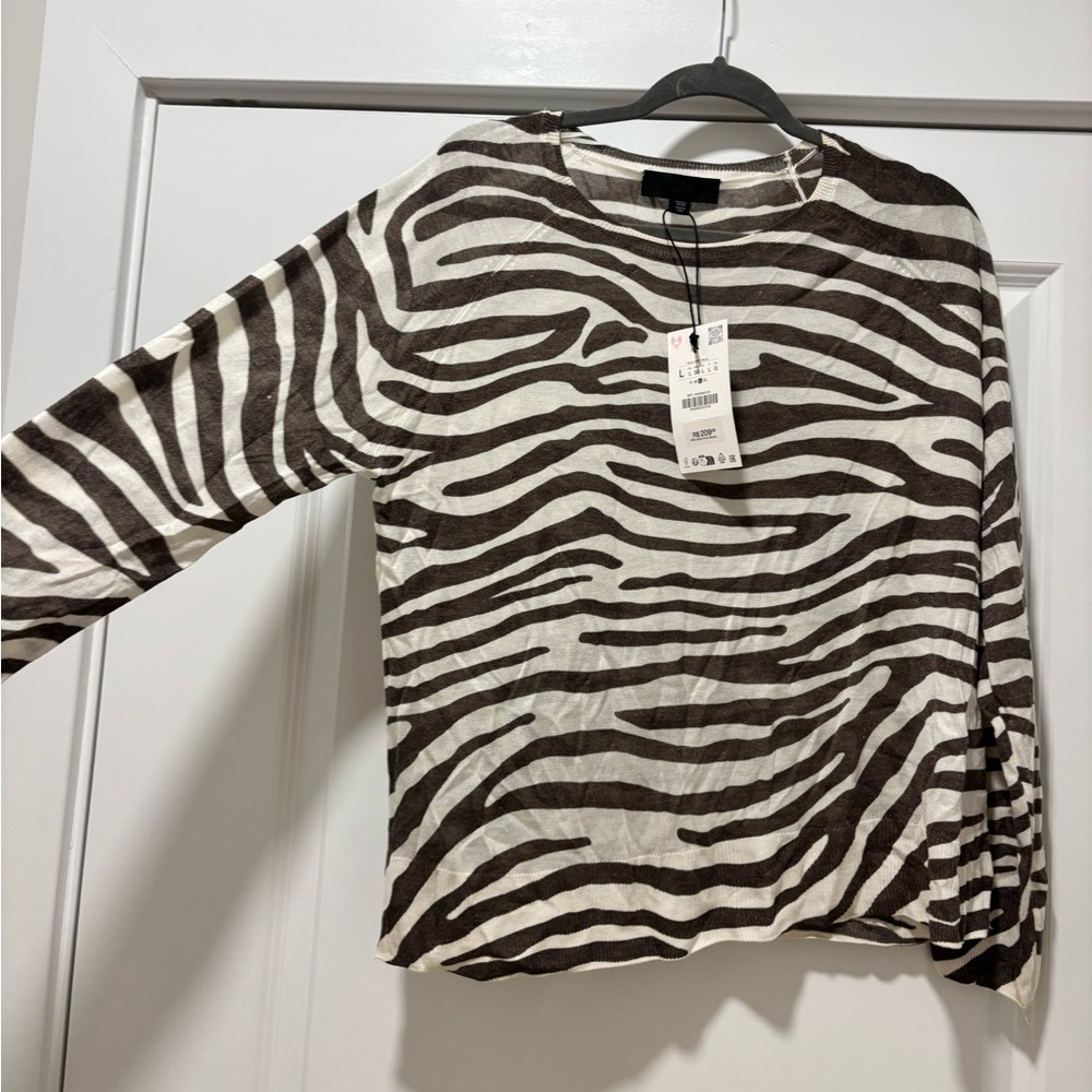 Zara Zebra Print lightweight sweater